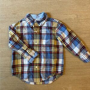 Janie and Jack Plaid Shirt - Blue, Yellow, Red